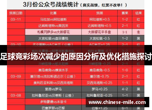 足球竞彩场次减少的原因分析及优化措施探讨